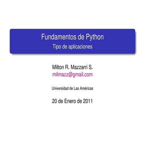 Tipo de Aplicaciones