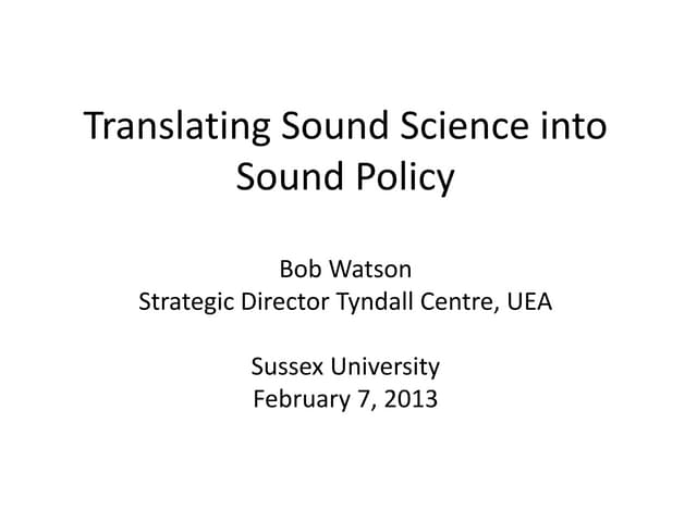Bob Watson, Tyndall Centre, UEA - #steps13