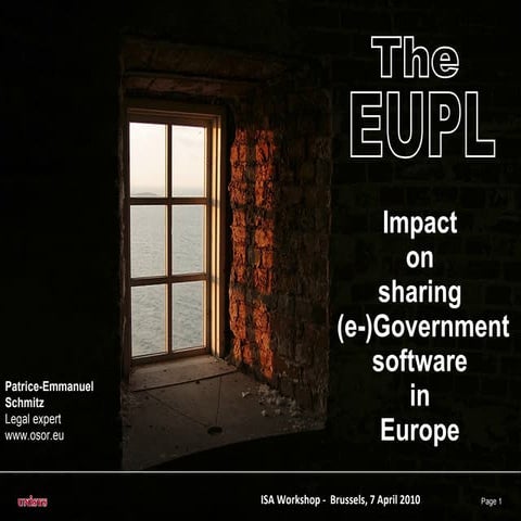 ePractice workshop on Open Source Software, 7 April 2011- Patrice-Emmanuel Scmitz