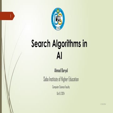 Search in Algorithm in artificial intelligence | PPTX