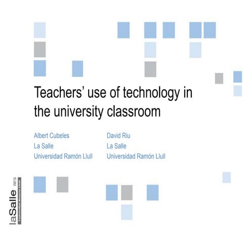 Teachers’ use of technology in the university classroom