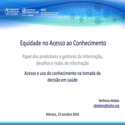 Equidade no Acesso ao Conhecimento em Saúde
