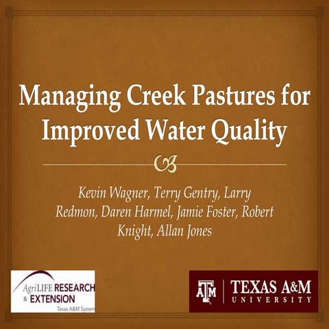 Managing Creek Pastures for Improved Water Quality
