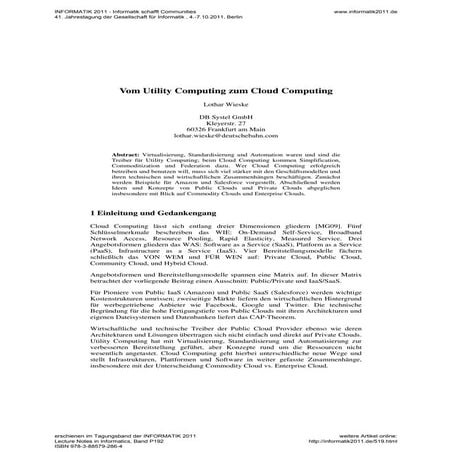 Vom Utility Computing zum Cloud Computing