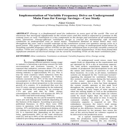 Underground Mining Ventilation Systems | PDF