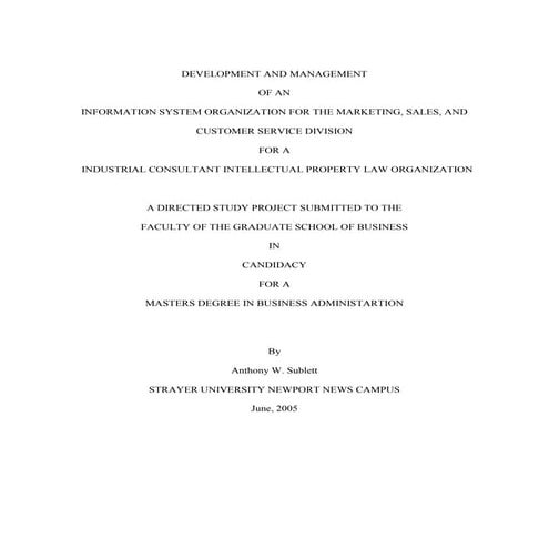 DEVELOPMENT AND MANAGEMENT