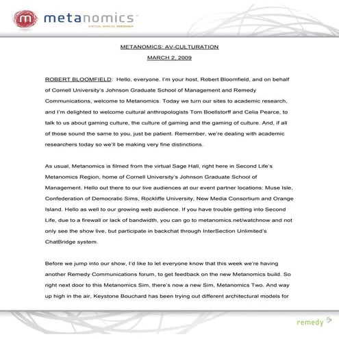 030209 Av Culturation Metanomics Transcript