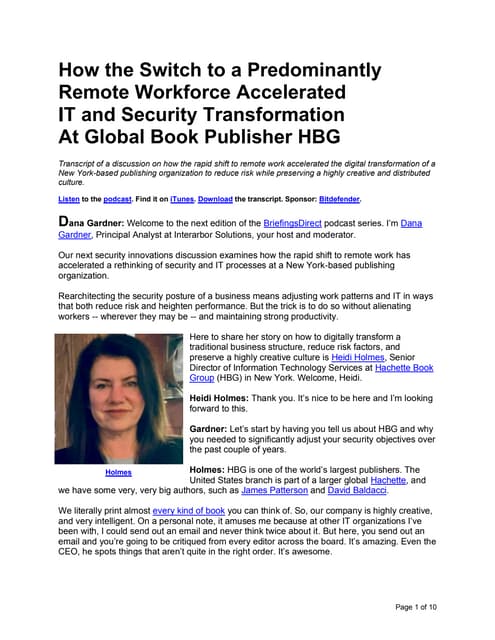 How the Switch to a Predominantly Remote Workforce Accelerated IT and Security Transformation At Global Book Publisher HBG