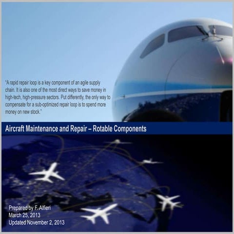 Aircraft Rotable Components - MRO Cost Models / SAP Preventive and Predictive...