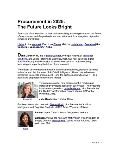 Procurement In 2025 The Future Looks Bright PDF Business I T Business 03062018 Sapariba Thumbnail 