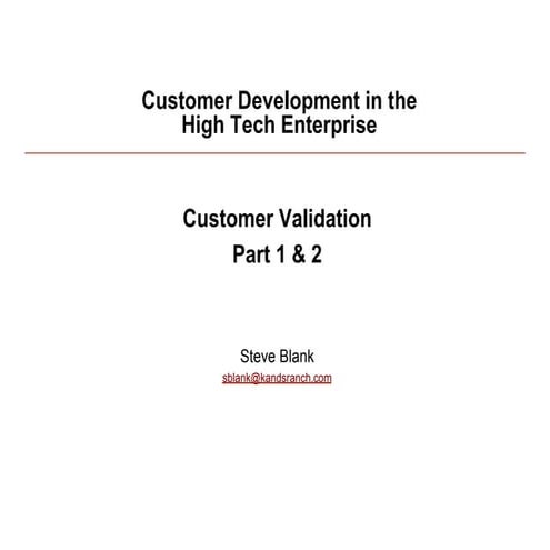 Customer Development/Lean Startup 030910 class 8