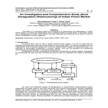 An Investigative and Comprehensive Study about Deregulation (Restructuring) o...