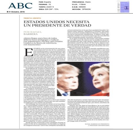 Rafael barberá analiza la situación política de EEUU