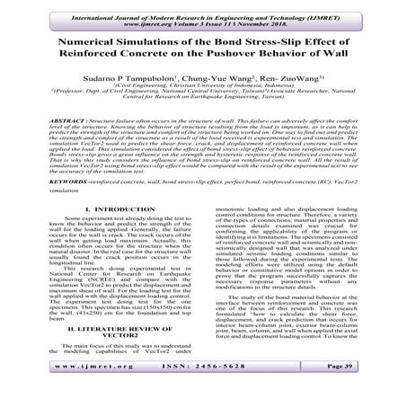Numerical Simulations of the Bond Stress-Slip Effect of Reinforced Concrete o...