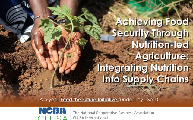 Mrs Amy Coughenour: Achieving Food Security through Nutrition Led Agriculture: Integrity Nutrition into supply chains