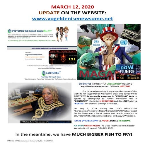 03/12/20 Status Of Vogel Denise Newsome Website