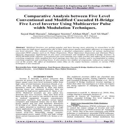 Comparative Analysis between Five Level Conventional and Modified Cascaded H-...