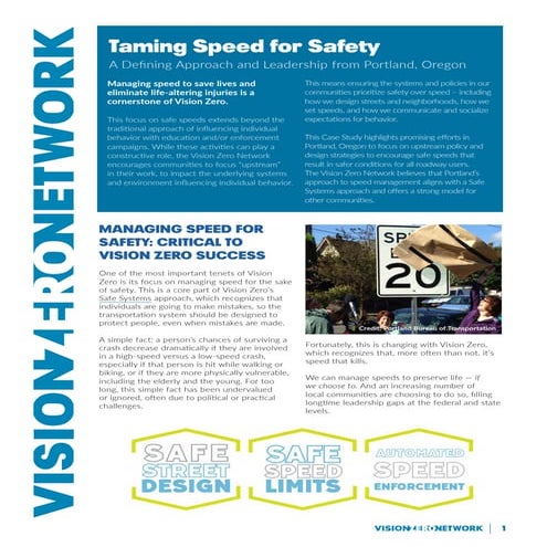 Portland Tames Speed for Safety, a Case Study for Vision Zero Cities