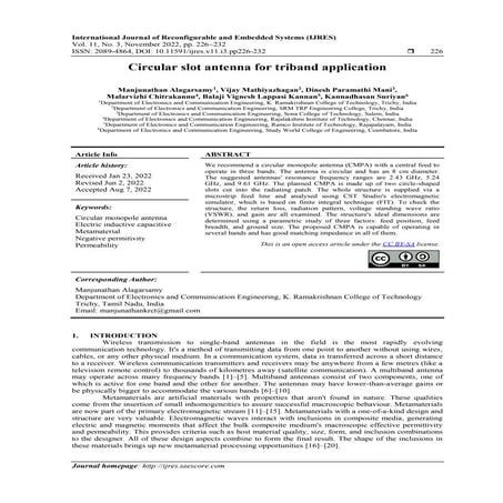 Circular slot antenna for triband application