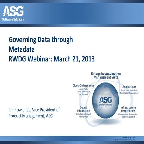 Real-World Data Governance: Governing Data through Metadata