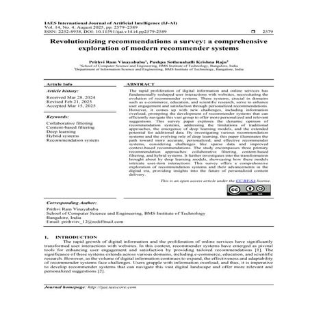 Revolutionizing recommendations a survey: a comprehensive exploration of mode...