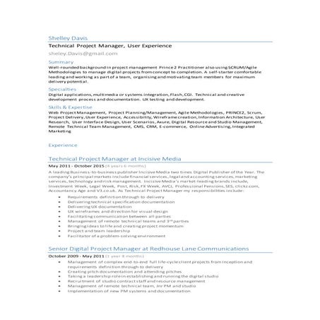 Shelley Davis - 2015- cv