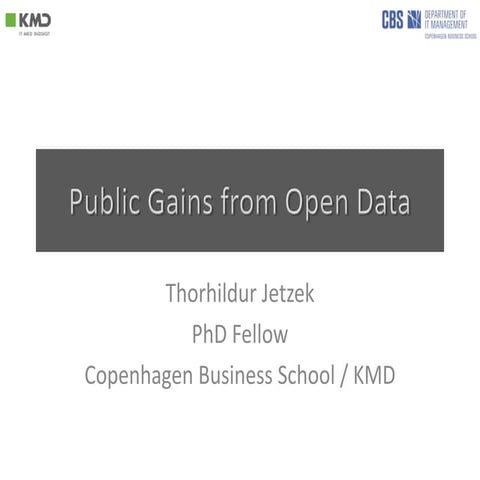 Public Gains from Open Data