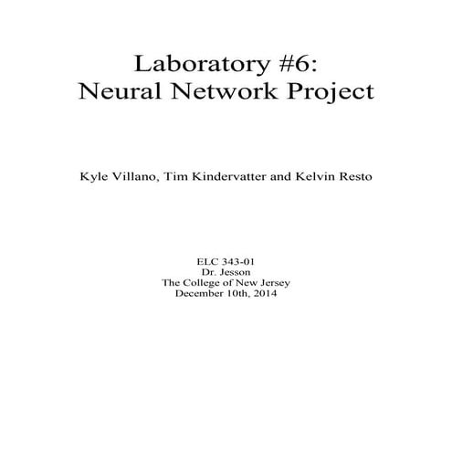 Lab 6 Neural Network