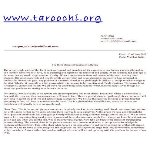 The three phases of trauma or suffering.