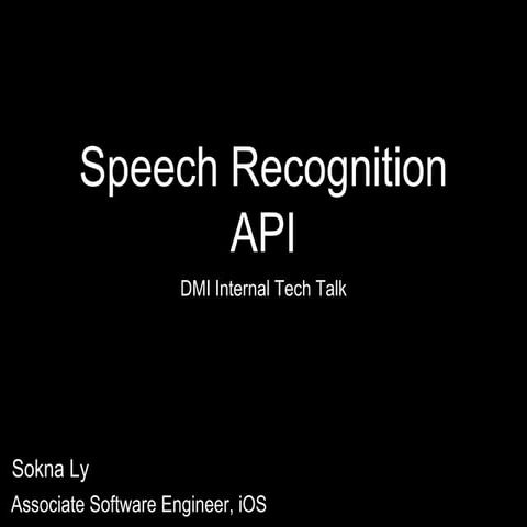 Speech Recognition API