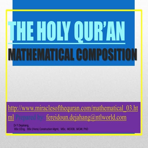 038 the mathematical composition-holy qur' an-01 | PPTX