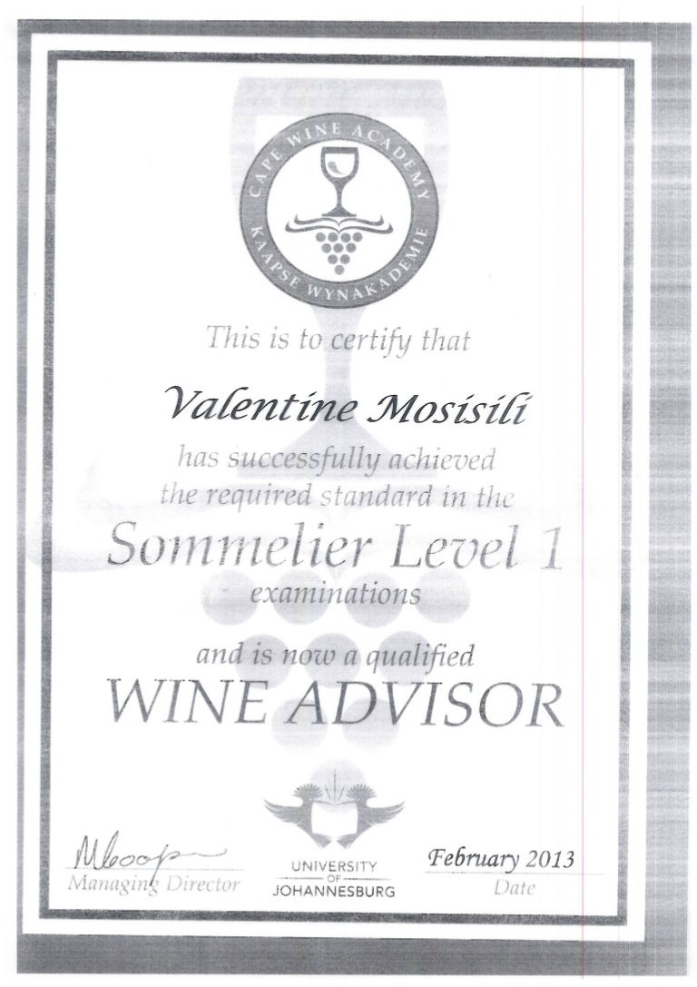 wine certificates