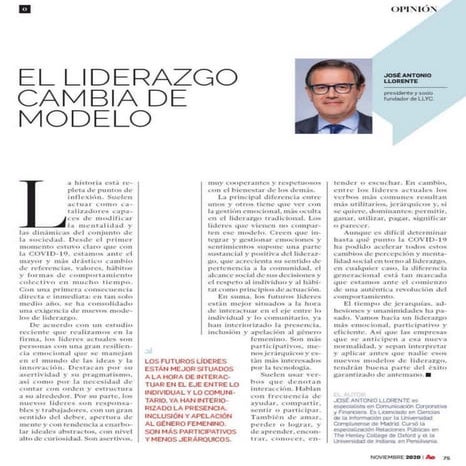 José Antonio Llorente: "El liderazgo cambia de modelo"