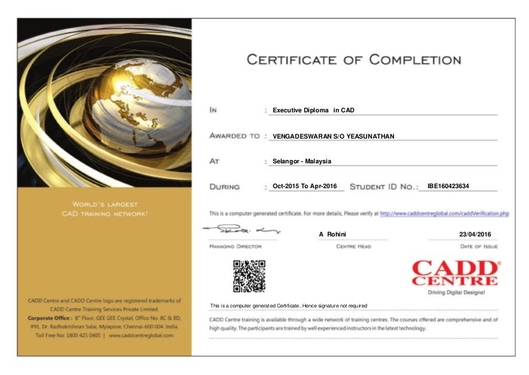 Executive Diploma In Cad