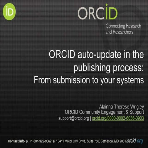 ORCID auto-update in the publishing process: From submission to your systems ...