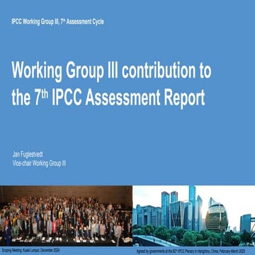 SB62 IPCC Side Event - Working Group III Outline