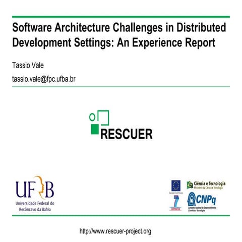 WDES 2015 paper: Software Architecture Challenges in Distributed Development ...