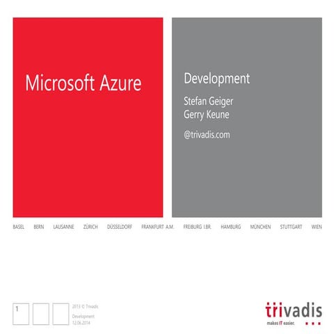 Session 3: Windows Azure Platform as a Service (PaaS)