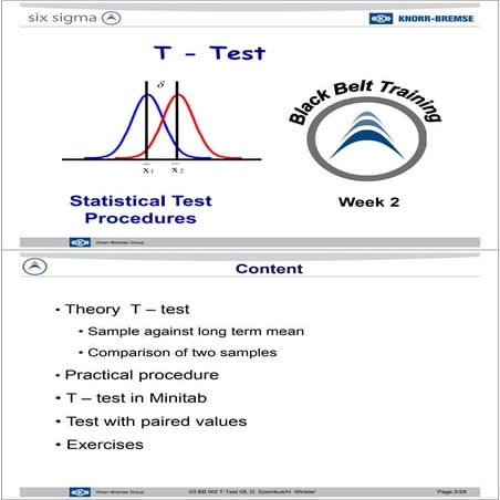 Javier Garcia - Verdugo Sanchez - Six Sigma Training - W2 T- Test | PDF