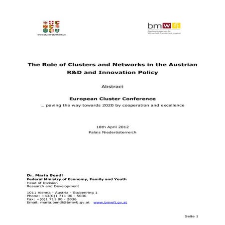 03 bendl austrian ministry of economy_abstract_day 1_ecc2012