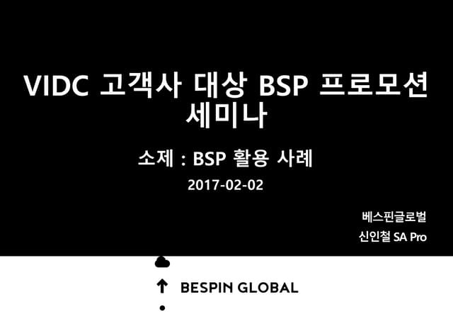 BSP 사례중심발표 베스핀글로벌_신인철_SA PRO