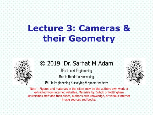 Lecture01: Introduction to Photogrammetry | PDF