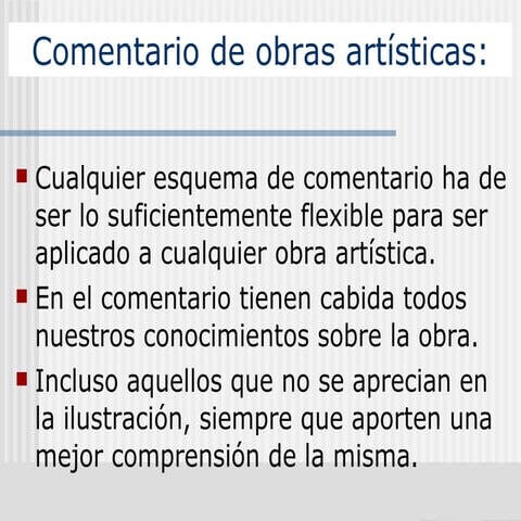 Comentario de obras artísticas
