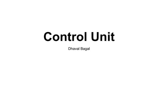Control unit design
