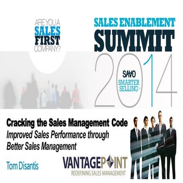 Cracking the Sales Management Code – Improved Sales Performance through Bette...