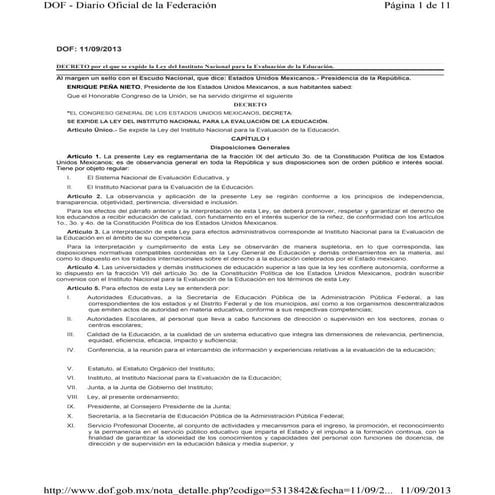 DOF Decreto Ley del INEE