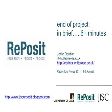 Jodie Double (Univ. Leeds) – RePosit