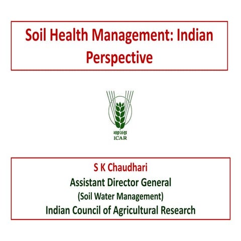 Soil Health Management: Indian Perspective