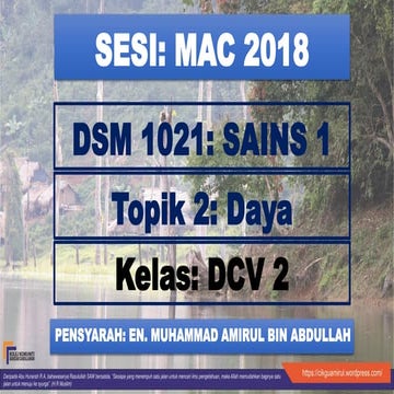 SAINS 1-DAYA (KESEIMBANGAN DAYA & PADUAN DAYA)