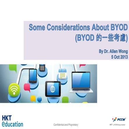 BYOD in e-Learning - Some Considerations